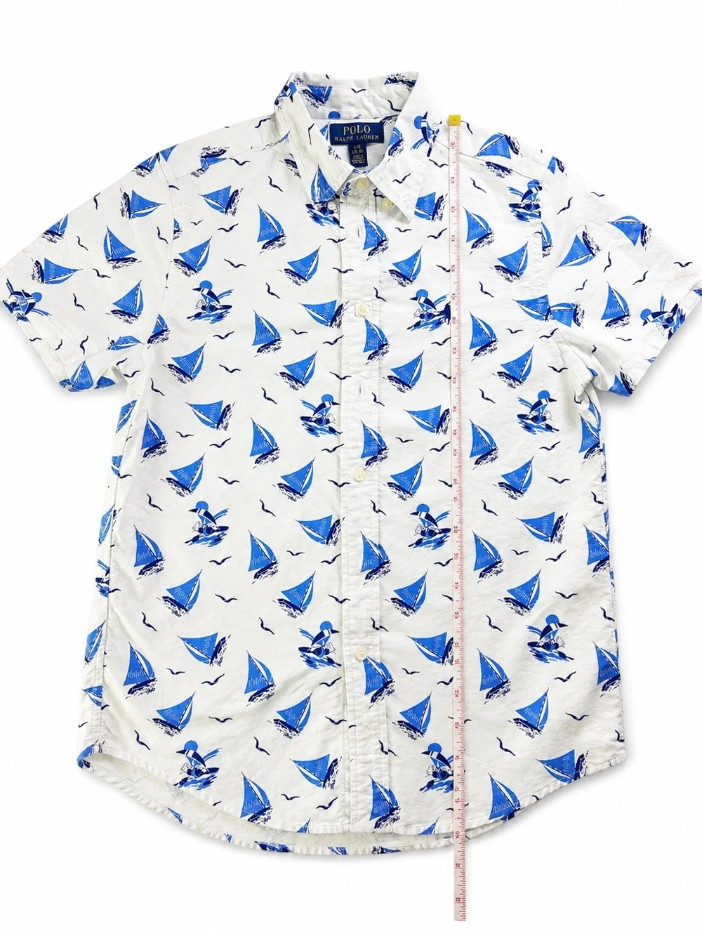 Polo Ralph Lauren Boys L 14-16 Sailboat Nautical Cotton Button Down Shirt